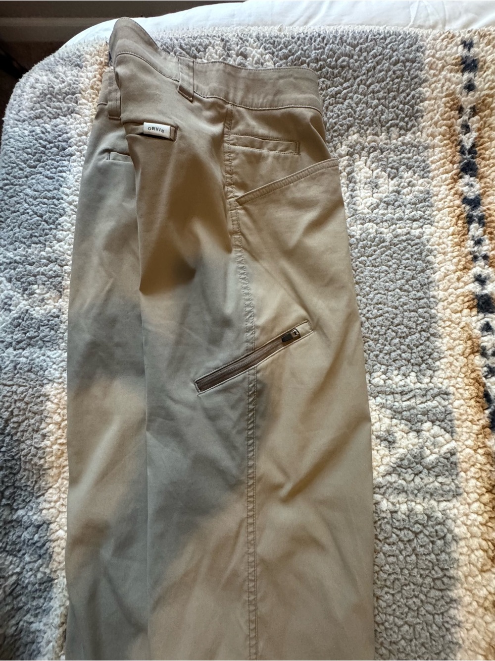 Orvis Tan Men's Chinos with Zip Pocket 32x32 - Picture 5 of 6